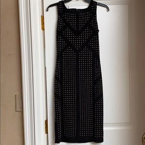 Unworn Calvin Klein black studded midi dress